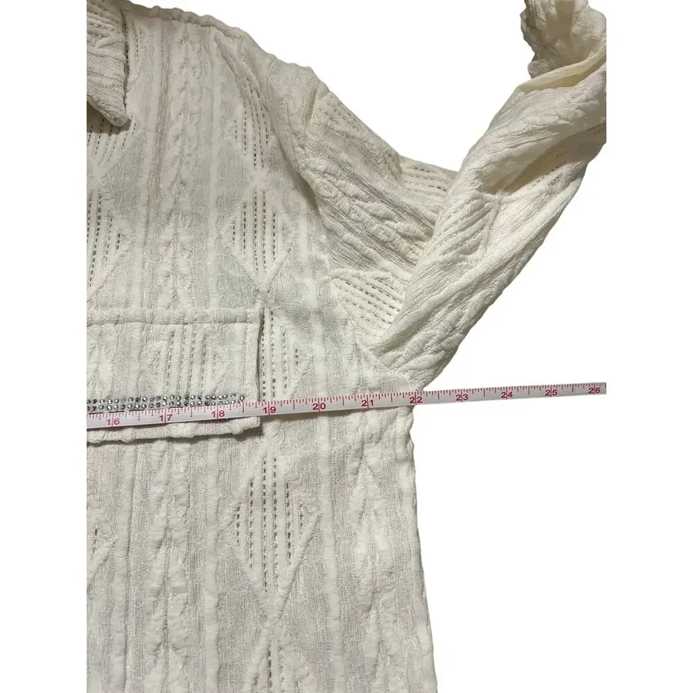 Liwisi Cream Textured Button Down Blouse – Size M – NWT - Picture 5 of 8